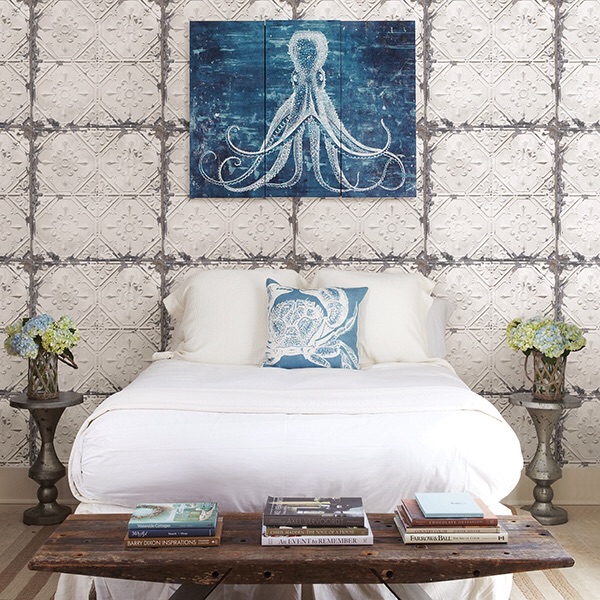 TIN CEILING WHITE DISTRESSED TILES