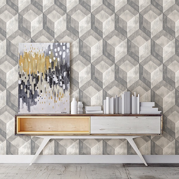RUSTIC WOOD TILE ASH GEOMETRIC