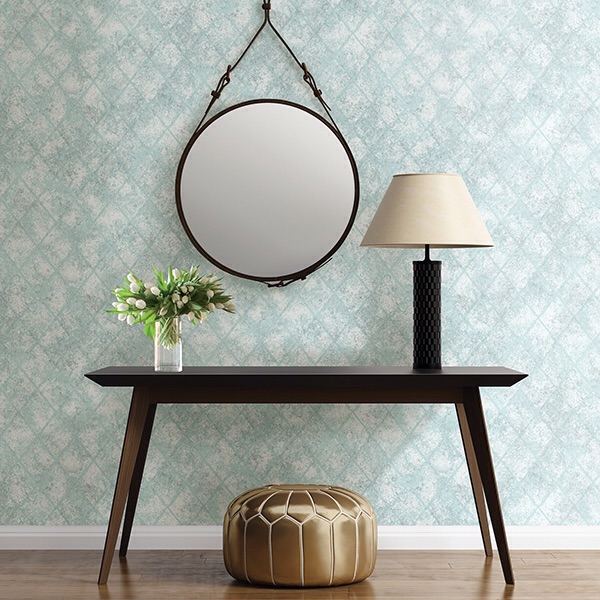 MERCURY GLASS BLUE DISTRESSED METALLIC