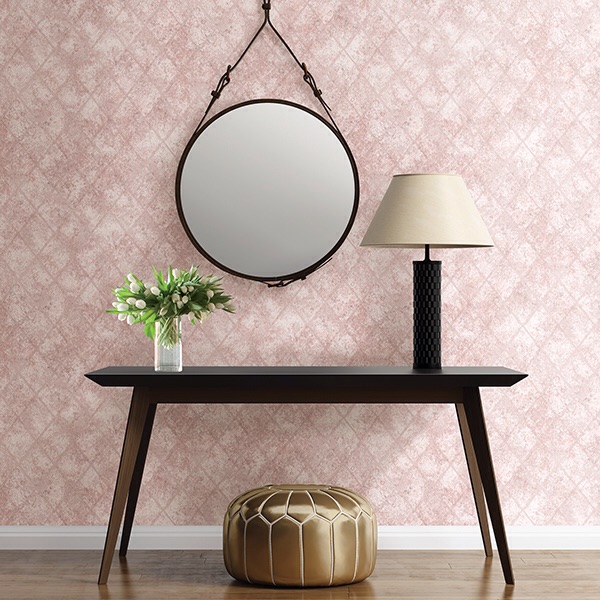 MERCURY GLASS PINK DISTRESSED METALLIC
