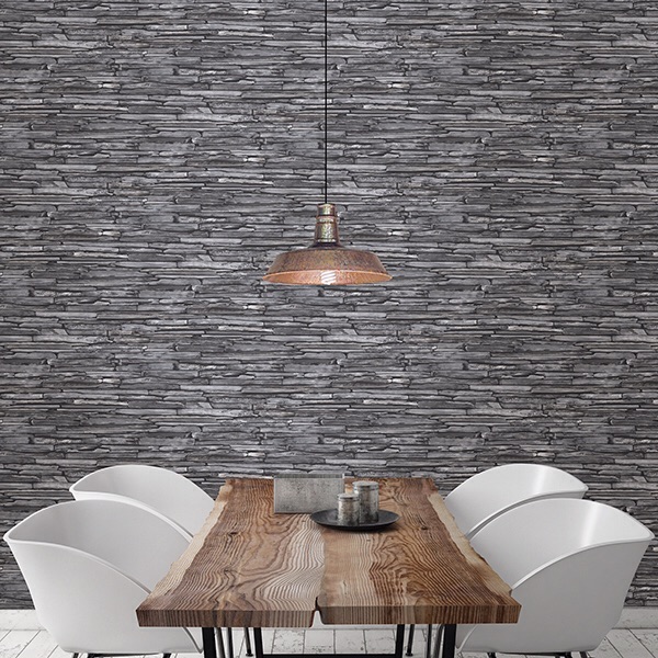 STACKED SLATE CHARCOAL INDUSTRIAL