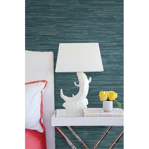 NATALIE TEAL FAUX GRASSCLOTH