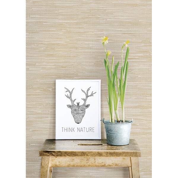 NATALIE BEIGE FAUX GRASSCLOTH