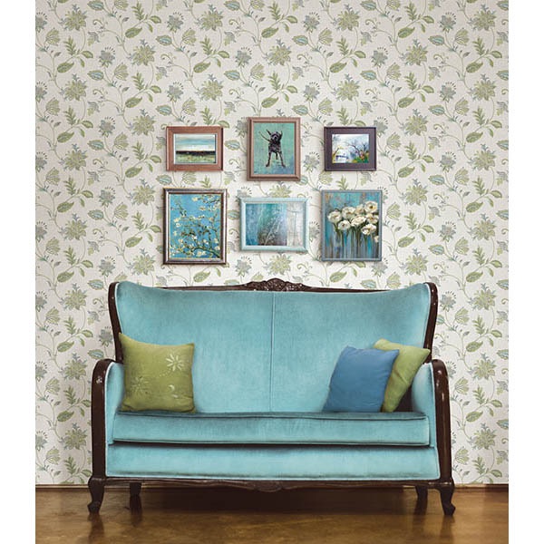GEORGETTE TURQUOISE JACOBEAN
