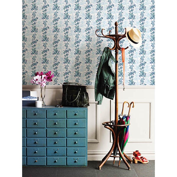 CHARLISE BLUE FLORAL STRIPE