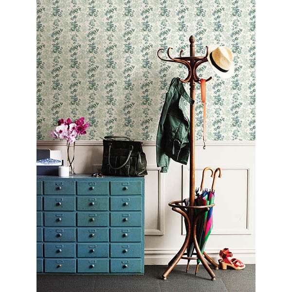 CHARLISE TEAL FLORAL STRIPE