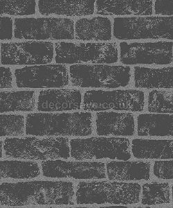 Sarah's Wallpaper & Interiors | glitter brick wallpaper-black/silver Sarah's Wallpaper & Interiors | glitter brick wallpaper-black/silver