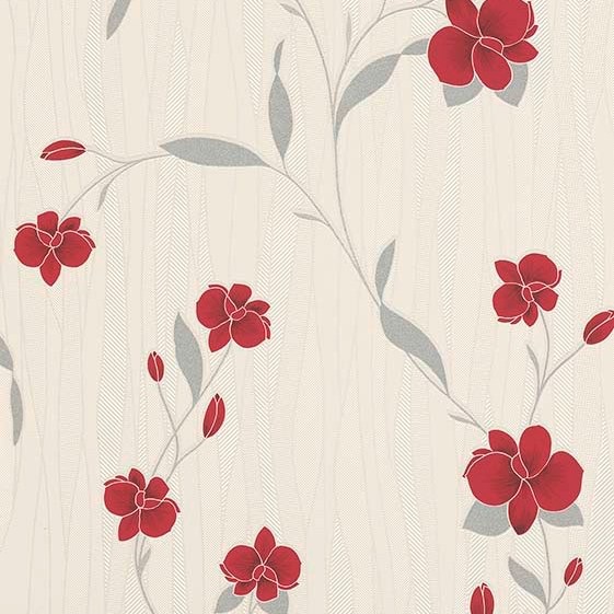 ORCHID RED FLORAL WALLPAPER 