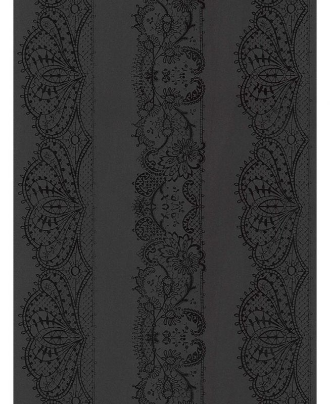 CATHERINE LANSFIELD LACE EFFECT WALLPAPER - BLACK 