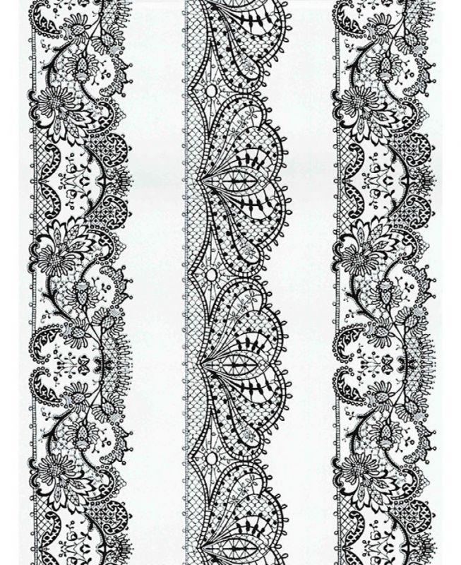 CATHERINE LANSFIELD LACE EFFECT WALLPAPER - BLACK AND WHITE 
