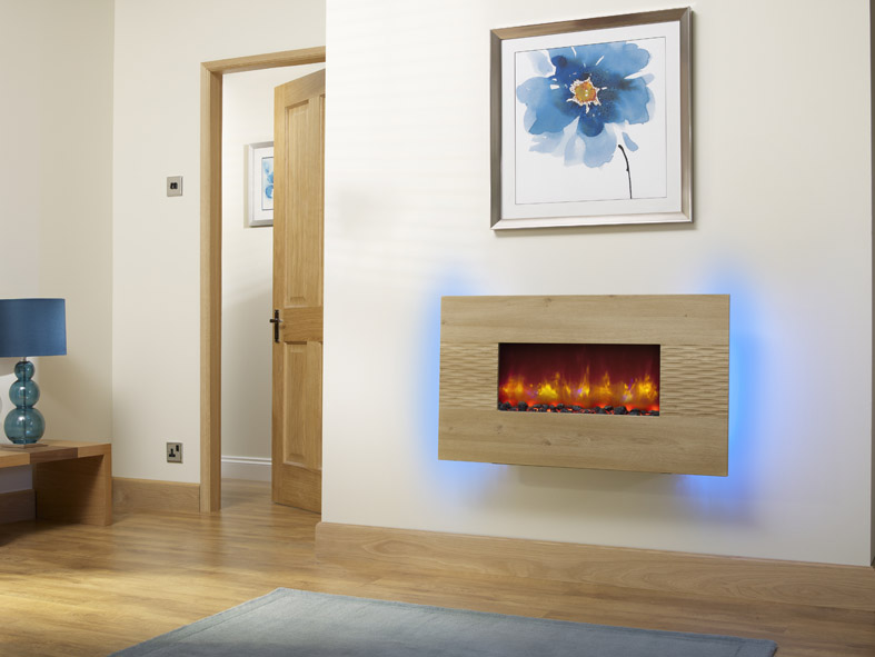 ORLANDO 2KW WALL MOUNTED ELECTRIC FIRE 36" ODESSA OAK