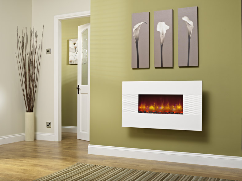 ORLANDO 2KW WALL MOUNTED ELECTRIC FIRE 36" GLOSS WHITE