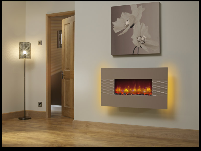 ORLANDO 2KW WALL MOUNTED ELECTRIC FIRE 36" CAPPUCCINO