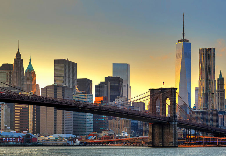 BROOKLYN BRIDGE AT SUNSET