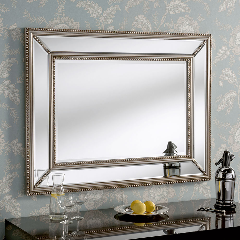 PARIS BEADED SILVER RECTANGLE