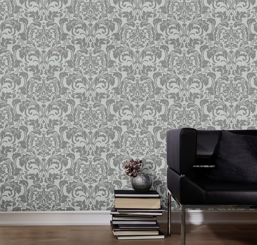 KRETSCHMER DELUXE WALLPAPER DAMASK GLASS BEADS 