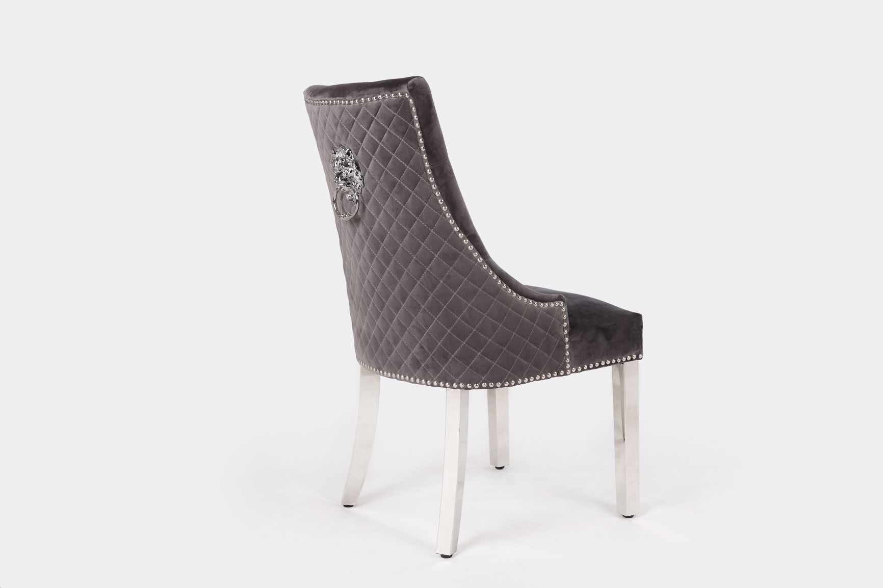 MAJESTIC DARK GREY VELVET DINING CHAIR