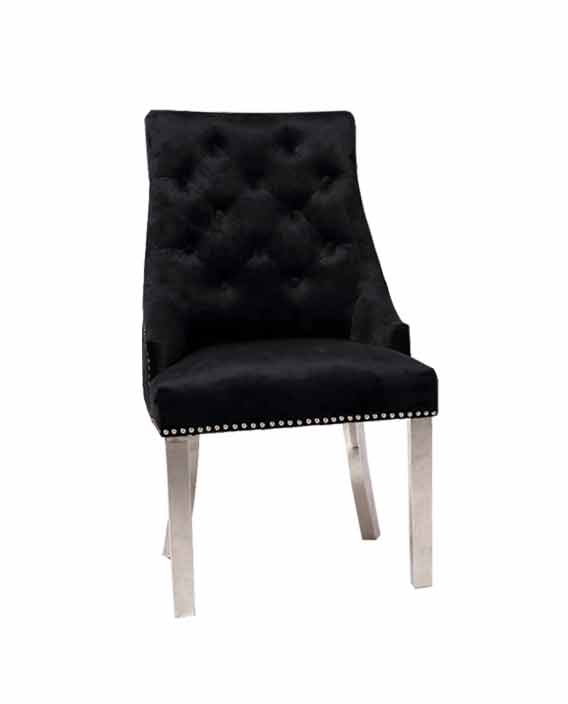 MAJESTIC BLACK VELVET DINING CHAIR