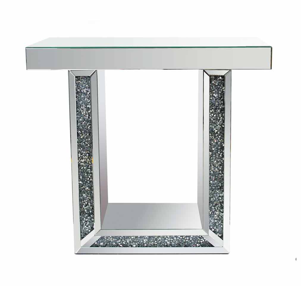 CRUSHED MIRRORED CONSOLE TABLE