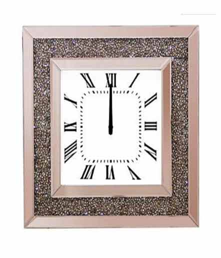 ROSE GOLD MIRRORED WALL CLOCK