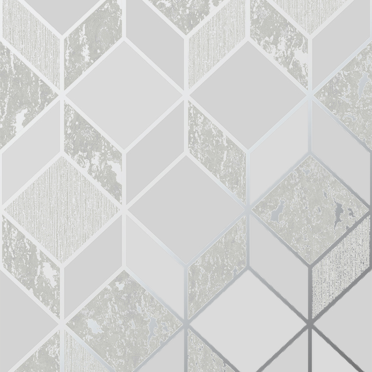 SUPERFRESCO VITTORIO GEO GREY SILVER WALLPAPER