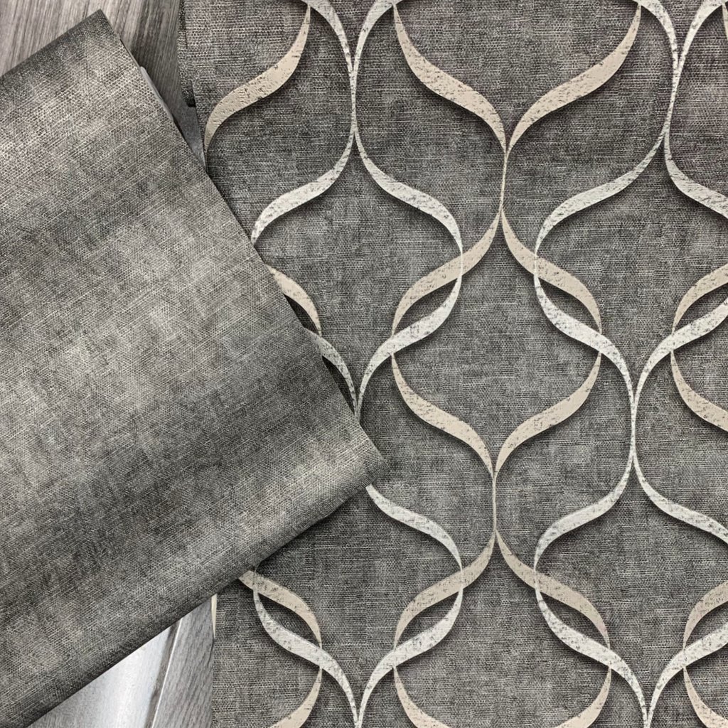FINE DECOR MILANO 9 WAVE CHARCOAL WALLPAPER