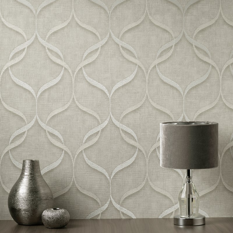 FINE DéCOR MILANO 9 WAVE STONE BEIGE WALLPAPER