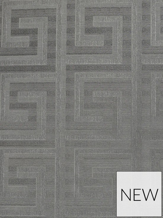 ARTHOUSE GREEK KEY FOIL WALLPAPER – GUNMETAL