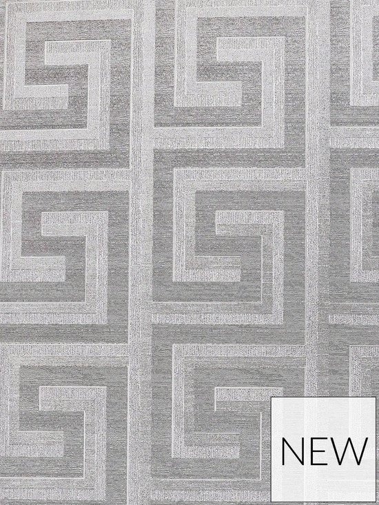 ARTHOUSE GREEK KEY FOIL SILVER WALLPAPER