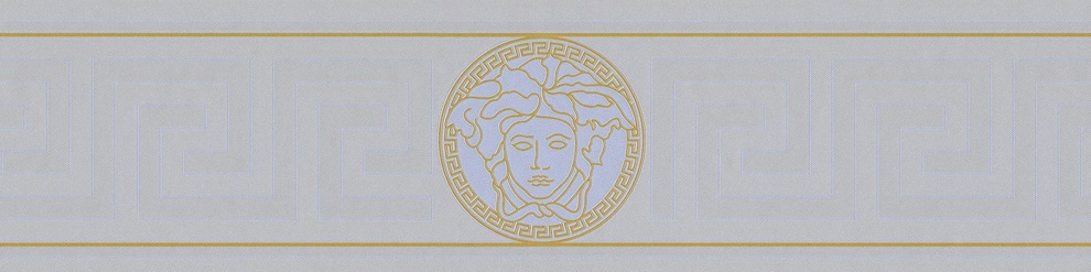 VERSACE GREEK VINYL SILVER BORDER