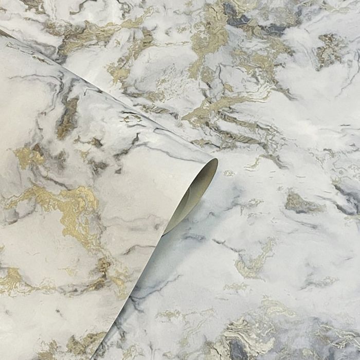 BAHIA MARBLE WALLPAPER MONO / GOLD ARTHOUSE 92300