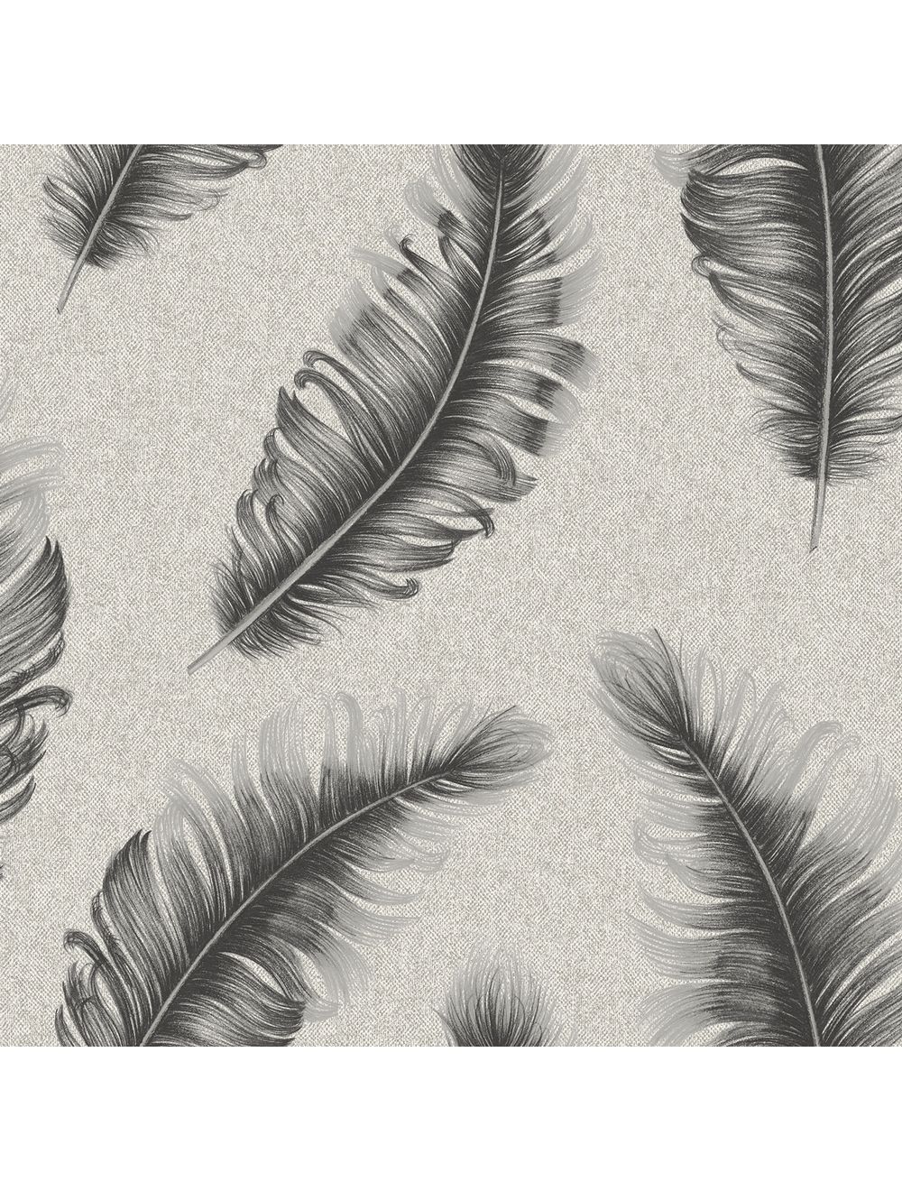 CIARA FEATHER WALLPAPER GUNMETAL