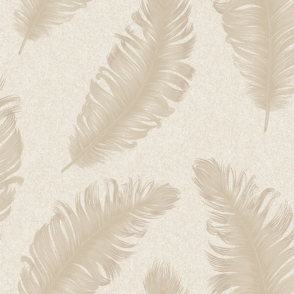 CIARA FEATHER WALLPAPER CREAM / SOFT BEIGE