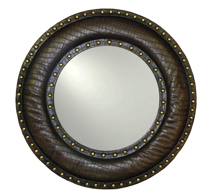 BROWN STUDDED MIRROR 