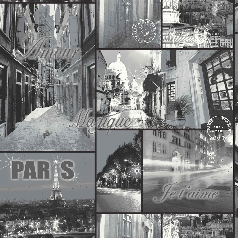 Sarah's Wallpaper & Interiors | Glitter Paris black&white Sarah's Wallpaper & Interiors | Glitter Paris black&white