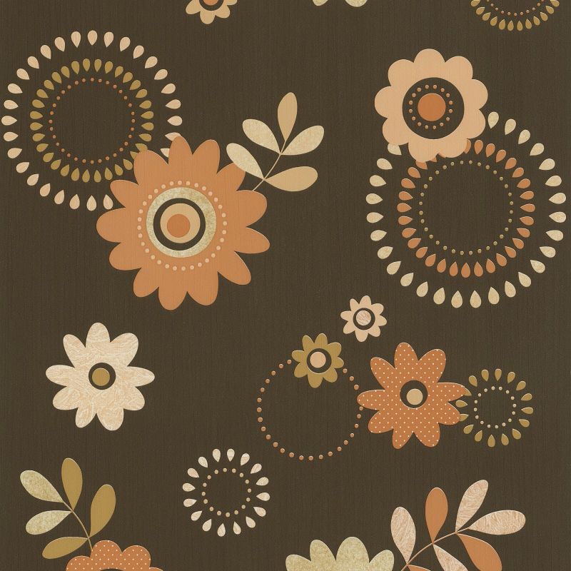 FLORAL BROWN ORANGE