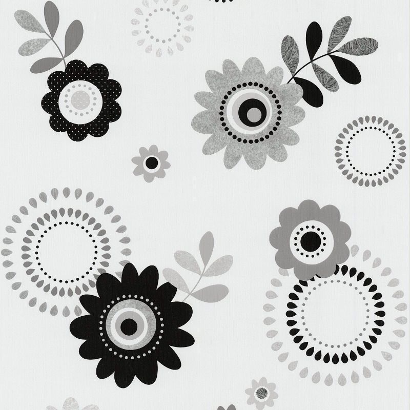 FLORAL BLACK SILVER