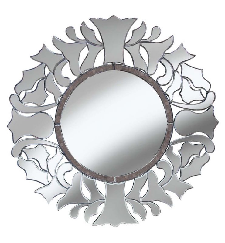 DECORATIVE MOET MIRROR ANTIQUE SILVER 90X90