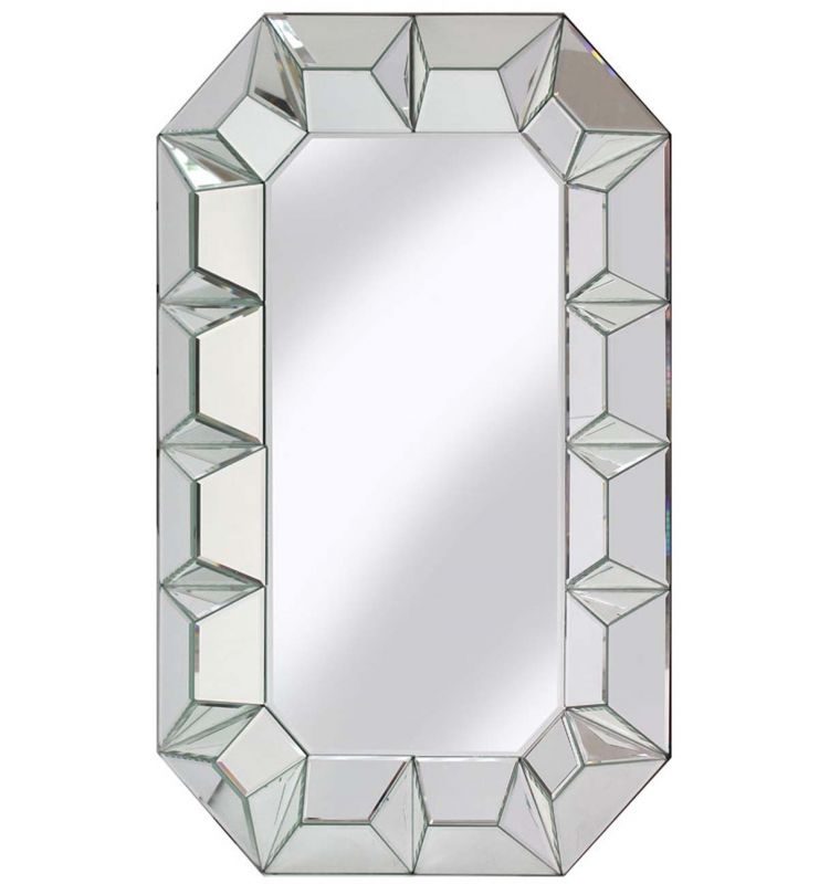 DECORATIVE FACET MIRROR SILVER 60X90