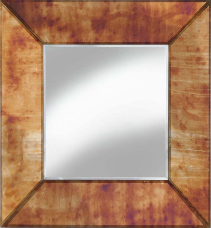 ANGULAR CUBE MIRROR GOLD ANTIQUE