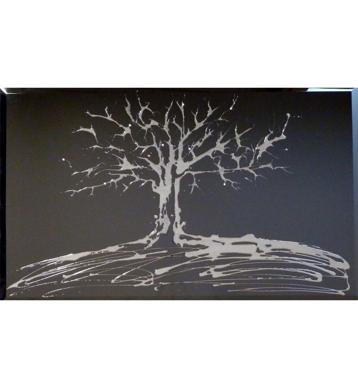 SWAROVSKI TREE ON BLACK 120CM X 80CM