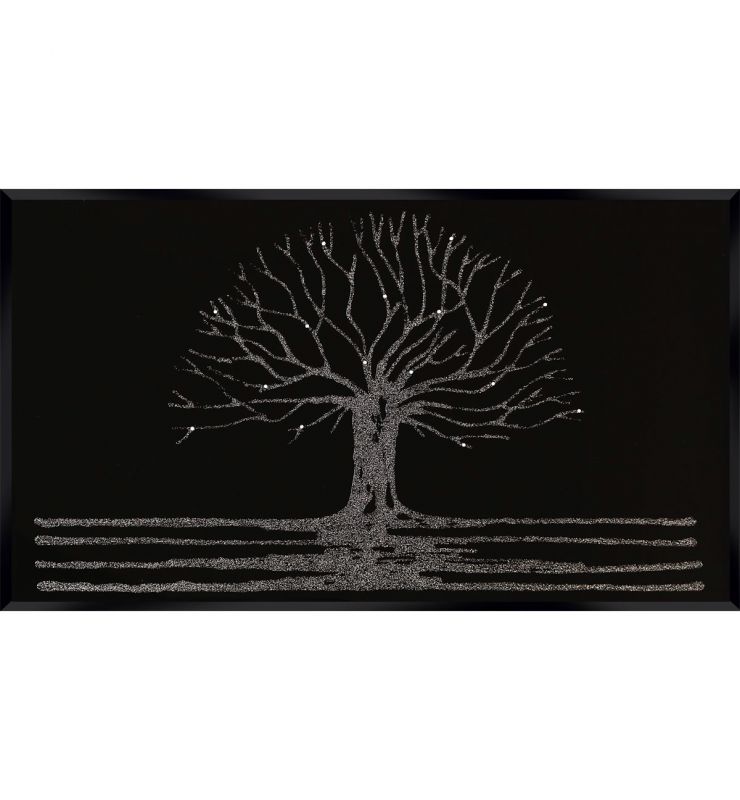 GLITTER TREE ON BLACK 120CM X 80CM