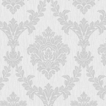 RICHMOND DAMASK TEXTURED GLITTER WALLPAPER SOFT GREY / SILVER 